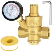 Water Pressure Regulator 3/4 Inch With Gauge  Made Of 100% High Hardness Brass  Adjustable Water Pressure Reducing Valve Water For Home Dn20