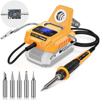 Cordless Soldering Station For Dewalt 20V Max Battery - With 2 Auxiliary Helpers Electric Digital Lcd Display Soldering Iron Station Fast Heating Up Soldering Station For Appliance Repair (Tool Only)