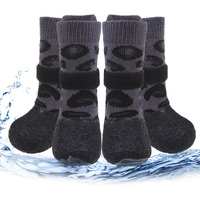 Pupteck Anti Slip Dogs Shoes For Hot/Cold Pavement  Senior Booties  Rubber Boots & Paw Protectors For Small Medium Large Size Dogs To Prevent Licking  Grippy Socks For Hardwood Floors  Leopard  Xl