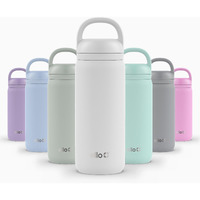 Ello Cooper Twist 18Oz Kids Stainless Steel Water Bottle With Chug Lid | Leak Proof Double Walled And Vacuum Insulated | Fits Car Cupholder | Built In Carry Loop | Dishwasher Safe | White