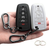 Tandrive Key Fob Cover For 2025 2024-2017 Ford F150 F250 F350 F450 F550 F650 F750  5 Button  Silicone  2-Pack  Black And Gray