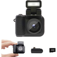 Digital Camera With 1.4 In Lcd Screen 1080P 32Gb Card Charging Base Monoreflexes Shaped Cmos Compact Portable Video Recorder Easy To Operate (Black)