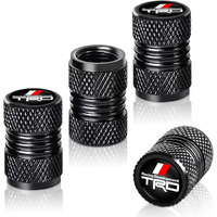 Tacoma Tire Valve Stem Cap Cover For Toyota Trd Sequoia Tundra 4Runner Trucks Belt O-Ring Seal Corrosion Resistant Tire Valve Stem Air Cap 4 Pack Black