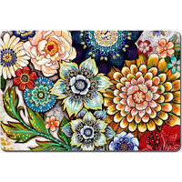 Rnivvi Dog Food Mat  16 "" X 24 "" Flower Absorbent Dog Cat Bowl Mat For Food And Water  Cute Anti-Slip Rubber Pet Feeding Rug Protect Floors  Puppy Placemat For Feeding & Watering Supplies Mandala Floral