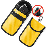 Vammcht Upgraded Faraday Bag For Key Fob (2 Pack)  Premium Faraday Key Fob Protector- Car Rfid Signal Blocking  Car Security Protection  Anti-Theft Pouch  Anti-Hacking Case Blocker Yellow