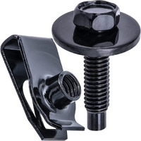 Rexka 15 Sets M6-1.0 Extruded U Nuts & Hex Head Sems Body Bolts Kits For Gm Ford Chevy Chrysler Jeep Dodge - Multipurpose - Bumper Fender Splash Shield Under Cover Hood Engine