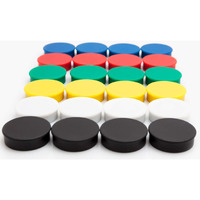 Bullseye Office 24 Round Assorted Color Fridge Magnets  Button Shaped  Small Colorful Magnetic Discs For Kitchen  Cabinet Or Classroom  Perfect Whiteboard Supplies For Teachers (Assorted Color)