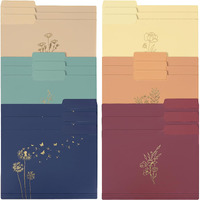 Eoout 18 Pack Decorative File Folders Floral Cute Folders With Gold Foil Vintage Colored Poly File Folder 8.6 X 11.6 Inch 1/3 Cut Tab Letter Size For Office School Home