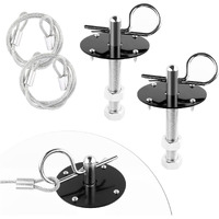 Hood Pins Kit For Car - Stainless Steel Hood Pin Lock Clip With Racing Lanyard For Fixing Car Hood Cover & Reduce Shaking - Universal Car Mods Exterior Accessories Fits Most Car Truck Suv(Black)