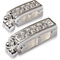 Infinity Clips Necklace Shortener 2 Pc Set For Thin Chains Rhodium Silver Plated Brass Necklace Shortener Clasp With Cubic Zirconia Accents