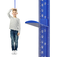 Egoldto Height Measurement For Wall  Children Adult Height Measure Rod  3D Removable Growth Chart Stick  Wall Mounted Splicing Ruler For Kids Baby Nursery 79 Inch (Blue)