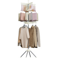 Casamaya Clothes Drying Rack Foldable  79.5 Inch 3 Tier Laundry Drying Rack With Rotating Clothes Rail For 27 Pieces Of Clothes And 24 Clips For Hanging Socks Space Saving  White And Silver Cdr003W01