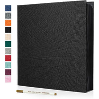 Spbapr Large Photo Album Self Adhesive Linen Cover Magnetic Scrapbook Album Diy Scrap Book 40 Black Sticky Pages For 3X5 4X6 5X7 8X10 Pictures With A Metal Pen