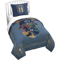 Jay Franco Duvet Cover Set - 2 Piece Comforter Cover And Sham Set  Super Soft Cozy Kids Bedding (Insert Not Included) Blue - Harry Potter  Twin