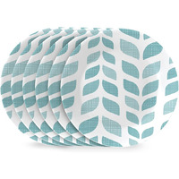 Corelle Global Collection Vitrelle 6-Piece Appetizer Plates Set  Triple Layer Glass And Eco-Friendly  6-3/4-Inch Lightweight Round Plates  Northern Pines