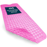 Slipx Solutions Power Grip 39X16 Bathtub & Shower Mat | Premium Non-Slip Bath Safety | Clear Pink