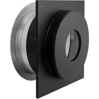 Duravent 6Dp-Wt 6 Inches Painted Galvanized Steel Wall Thimble With Telescoping Pieces And Trim For Duraplus Chimney Pipe  Black