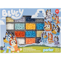 Perler 80-57182 Bluey Fused Bead Deluxe Box Kit  10 Unique Patterns  Multicolor  4473 Pieces