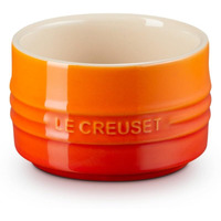Le Creuset Stoneware Round Straight Wall Ramekin  6.75Oz.  Flame