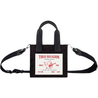 True Religion Tote  Women's Mini Travel Shoulder Bag With Adjustable Strap  Black Denim
