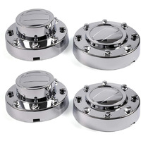 Pit66 Wheel Center Caps  Compatible With 11-16 Dodge Ram 3500 1-Ton Dually Alcoa Alloy Hub Caps 2 Front+2 Rear Chrome