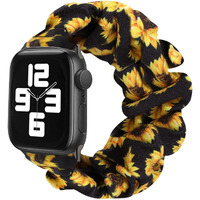 Monoblanks Scrunchie Elastic Watch Band Compatible With Apple Watch Band 38Mm/40Mm/41Mm 42Mm/44Mm/45Mm Thick Elastic Band Replacement For Iwatch Series 9/8/7/Se/6/5/4/3/2/1 (Sunflower  38Mm/40Mm/41Mm)