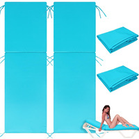 Fuweave 2 Pcs Waterproof Chaise Lounge Cushion Cover Outdoor (Not Includes Cushion) 72 X 21 X 3 Inch Chair Replacement Cover Chaise Slipcover With Zipper Ties For Patio Pool (Lake Blue)