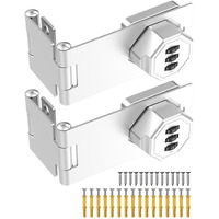 Mebantoo 90 Degree Cabinet Combination Door Lock Latch  Zinc Alloy Password Rotary Hasp Lock  Keyless Folding Latches For Office File Cabinet  Drawers  Cupboard  Small Doors  Locker (2  Silver)