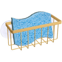 Hlool Gold Sponge Holder For Kitchen Sink Kitchen Sink Sponge Holder Sink Organizer(Gold)