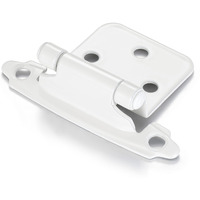 Vallecloud 10 Pack (5 Pair) White Self Closing Cabinet Hinges For Kitchen Cabinet Door  1/2"" Overlay (Variable) Semi Concealed Kitchen Cabinet Hinges