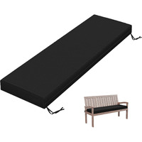 Tounosnt Outdoor Bench Cushion 60 X 18 X 3.5 Inch Thick Waterproof Patio Furniture Cushions  Patio Porch Swing Replacement Seat Pad With Tie Straps And Anti-Slip  For Backyard Garden  Black