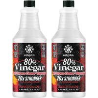 Calyptus 80% Pure Concentrated Vinegar | Ultra-Performance (20X) Power | Technical Grade | Dilutes Easily To 5% Acidity (1 Cup Per Gallon) | Home And Outdoor Cleaning Concentrate | 2 Quart