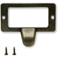 Rierdge 20 Pcs Antique Bronze Card Catalog Drawer Pulls  Vintage File Cabinet Pulls  Library Label Card Catalog Pulls For Office Furniture Cupboard Cabinet Drawer Box Case Hardware (Large)