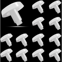 24 Pack Stem Bumpers Glide Nylon Flat Round 3/4"" Stem Bumper Floor Protector For 1/4"" Hole  Furniture Sliders  Protect Your Outdoor Furniture And Patio Swivel Chair  White