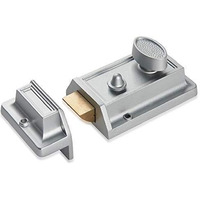 Sumbin Night Latch Deadbolt Rim Lock Antique Locks With Keys For Front Door In Silver Finish