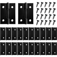 20 Pcs 2 Inches Black Door Hinge Cabinet Door Hinges Stainless Steel Butt Hinges Home Furniture Hinges Bisagras For Door  Window  Case Lid  Wooden Box Chest With 120 Mounting Screws  Black