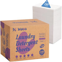 Laundry Detergent Sheets Space-Saving Travel-Deep Cleaning Lavender Eco No Plastic Jug 240 Loads