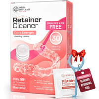 Weiss Naturals Retainer Cleaning Tablets  Invisalign Cleaner  Remove Stains  Odors & Plaque  Fsa & Hsa Eligible  Night Guard Cleaner Persulfate & Dye-Free 1-Month Supply  Denture Cleaners  30 Tablets