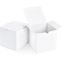 Shipkey 100 Pcs White Cardboard Gift Boxes With Lids | 4X4X4 Inches Square Boxes | Small Boxes Suitable For Party  Wedding  Christmas  Holidays  Birthdays And All Other Occasions (10X10X10Cm)
