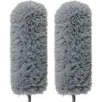 Extendable Feather Duster  Microfiber Duster  Ceiling Fan Duster  Feather Dusters For Cleaning  Dust Cleaner  Cobweb Duster - Electrostatic Bendable Head - Set Of 2 Replacement Heads