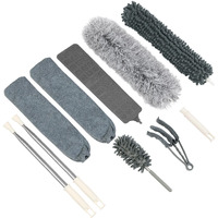 Zz Lazycottage 10 Pcs Microfiber Feather Duster Kit  Dusters For Cleaning With Extension Pole  Retractable Bendable  Gap Dust Brush Blind Duster  For Cleaning Ceiling Fan  High Ceilings  Cars