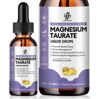 Magnesium Taurate Liquid Drop For Muscle Function  Nerve And Heart Health Support  High Absorption Magnesium Supplement With B6  Coq10  Vegan  Non-Gmo  Gluten/Sugar Free Pineapple Flavor  2 Fl Oz