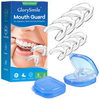 Glorysmile Mouth Guard For Clenching Teeth At Night  Upgraded Night Guards For Teeth Grinding  Pack Of 8 Moldable Mouth Guard Stops Bruxism And Teeth Clenching 2 Sizes With Two Travel Cases
