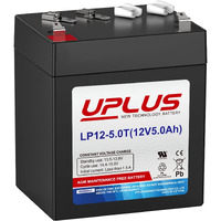 Uplus 12V 5Ah Rechargeable Sealed Lead Acid Battery - Djw12-5.0T Replaces Home Alarm Battery Compatible With F1 F2 Terminals For Garage Doors  Security Systems  Burglar Alarms