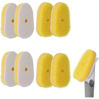 8 Packs Dish Wand Sponge Refills For Scrub Daddy Dish Daddy - Replacement Heads For Dish Sponges  Non Scratch Dish Washing Scrubbers  Ideal For Kitchen Cleaning  Yellow (Only Sponge Heads)