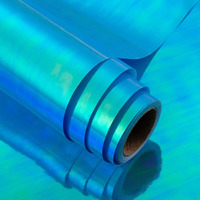 Maypluss Blue Iridescent Wrapping Paper Roll - 17Inch X 32.8Feet - Luxury Solid Color Metallic Holographic Baby Blue Boy Gift Wrap Present Paper For Christmas  Baby Shower  Birthday  Holiday