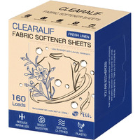 Clearalif Laundry Fabric Softener Sheets  Fresh Linen Scent  160 Loads  Eco Friendly  Great For Travel  Apartments  Dorms.