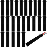 Windyun 24 Pcs Velvet Drawstring Bags Clack Fan Sleeves Large Black Folding Hand Fan Rave Pouch Gift Wrap For Line Dancing Edm Club Festival Party Wedding Favors (14.57 X 2.76 Inch)