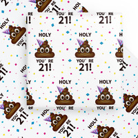 Wrapaholic Funny 21St Birthday Wrapping Paper Sheet - 6 Sheets Holy Shit You'Re 21 Design Folded Flat For Birthday  Party  Prank - 19.7 Inch X 27.5 Inch Per Sheet
