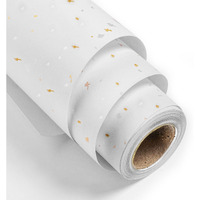 Maypluss Thick Wrapping Paper Roll - 17Inch X 16.5Feet - Romantic Gold Shiny Flakes On Matte White Heavy Gift Wrap Paper With Silky Touch For Wedding  Birthday  Holiday  Christmas